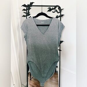 Old Navy Heather Gray V-Neck Bodysuit -L